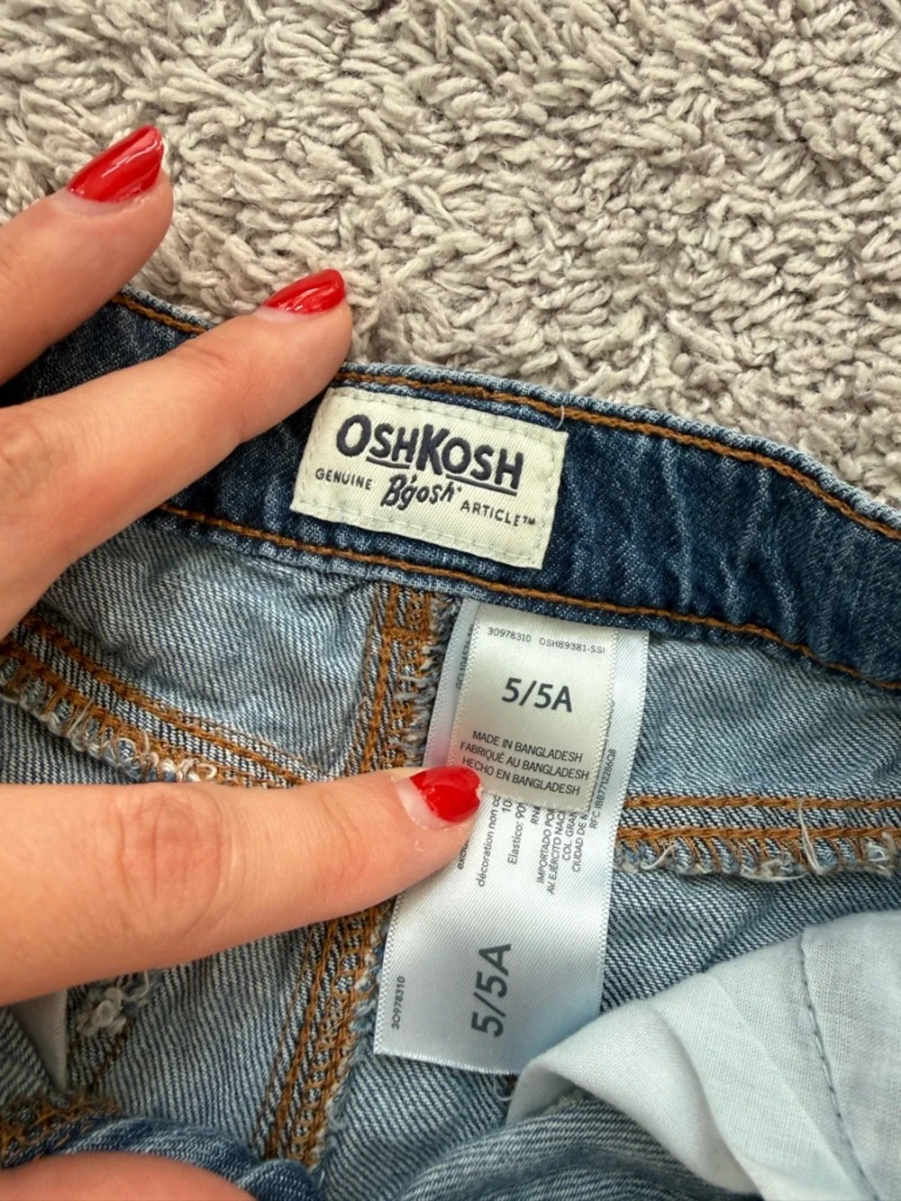 OshKosh B'gosh Denim Daisy Embroidered Shorts